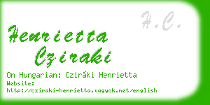 henrietta cziraki business card